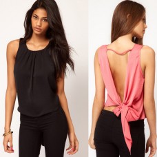 Open back T shirt vest