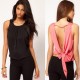 Open back T shirt vest